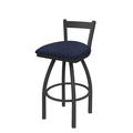 Holland Bar Stool Co 25" Low Back Swivel Counter Stool, Pewter Finish, Graph Anchor Seat 82125PW014